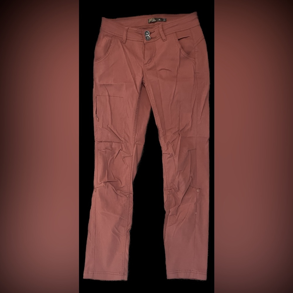 Prana Halle pant in 00 short in burnt orange/red